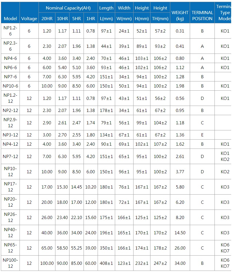 RECHARGEABLE VRLA BATTERY