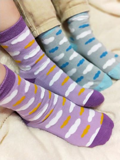 彩色雲朵造型長襪