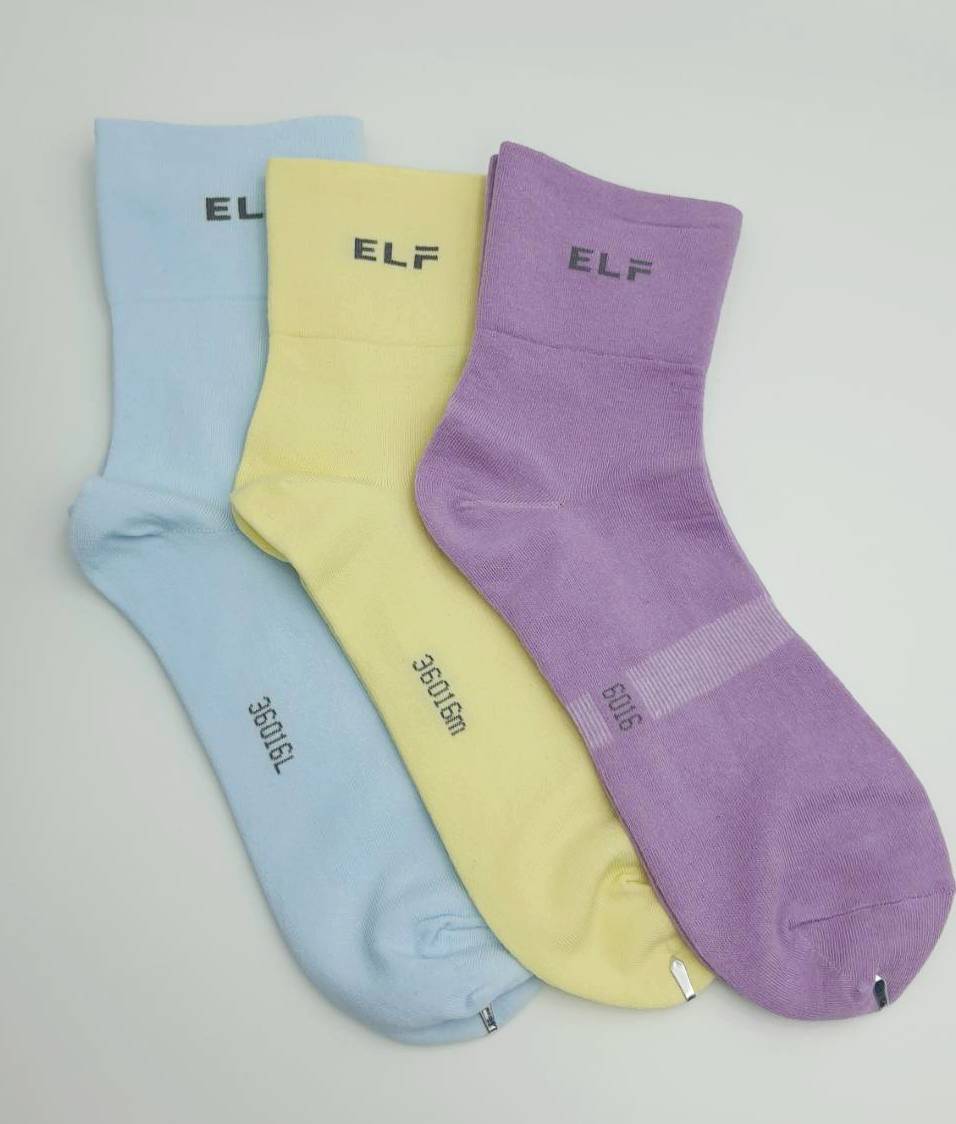 彩色寬口休閒襪 (細針薄)