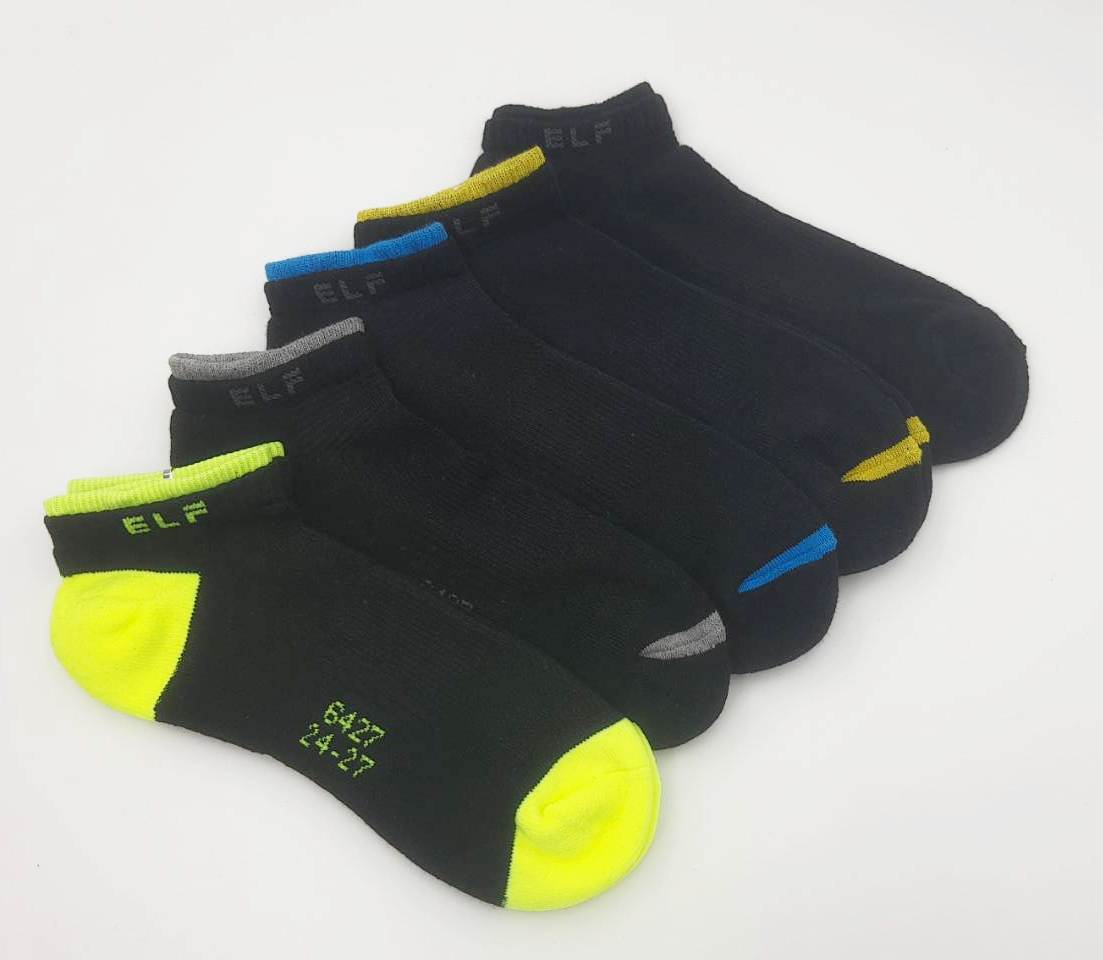 節色船形運動襪 <黑色系>