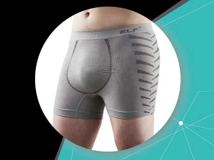 竹炭 /銀纖維 機能美型男用四角褲 - 灰