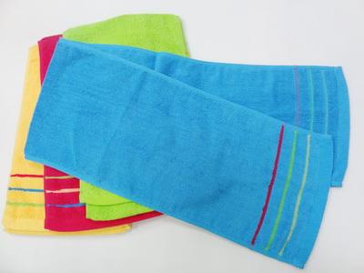 三線條緹花純棉運動長巾