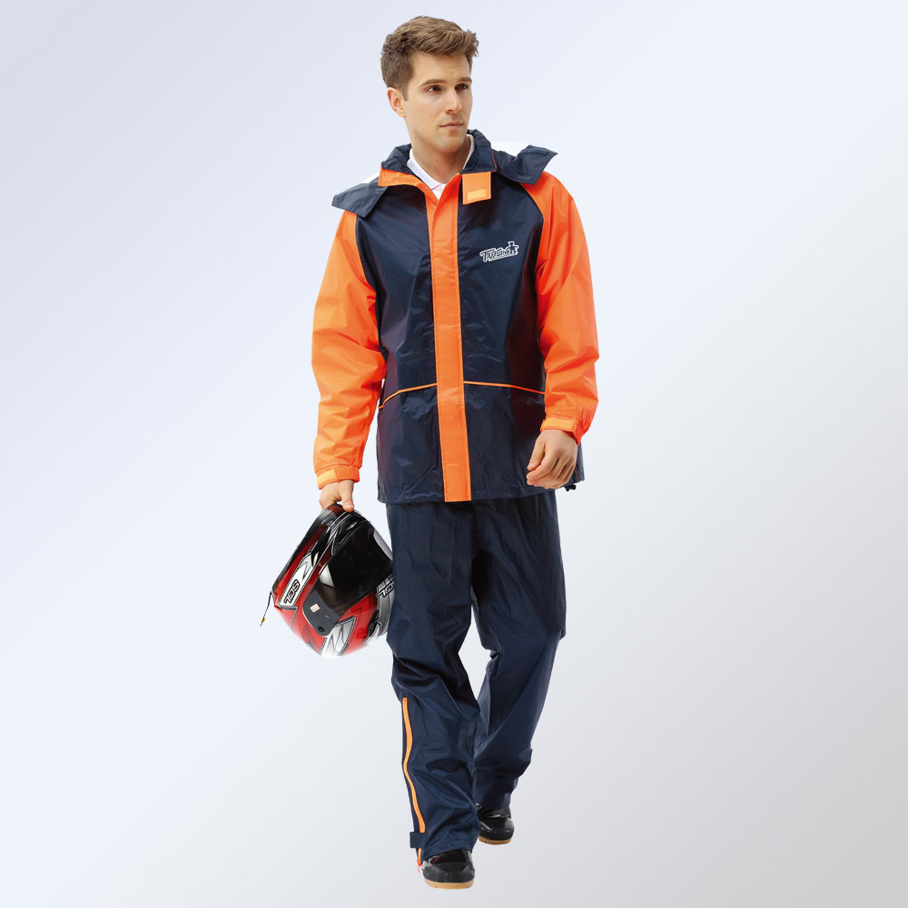 迎光型[橘]環保套裝雨衣